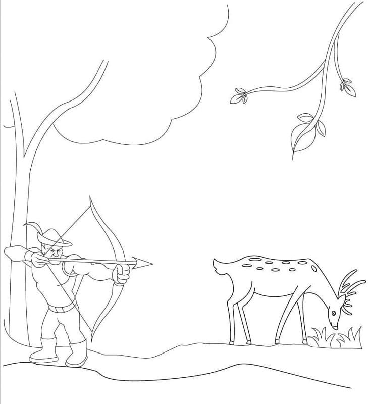 Yazdırılabilir Avcılık Boyama Sayfası