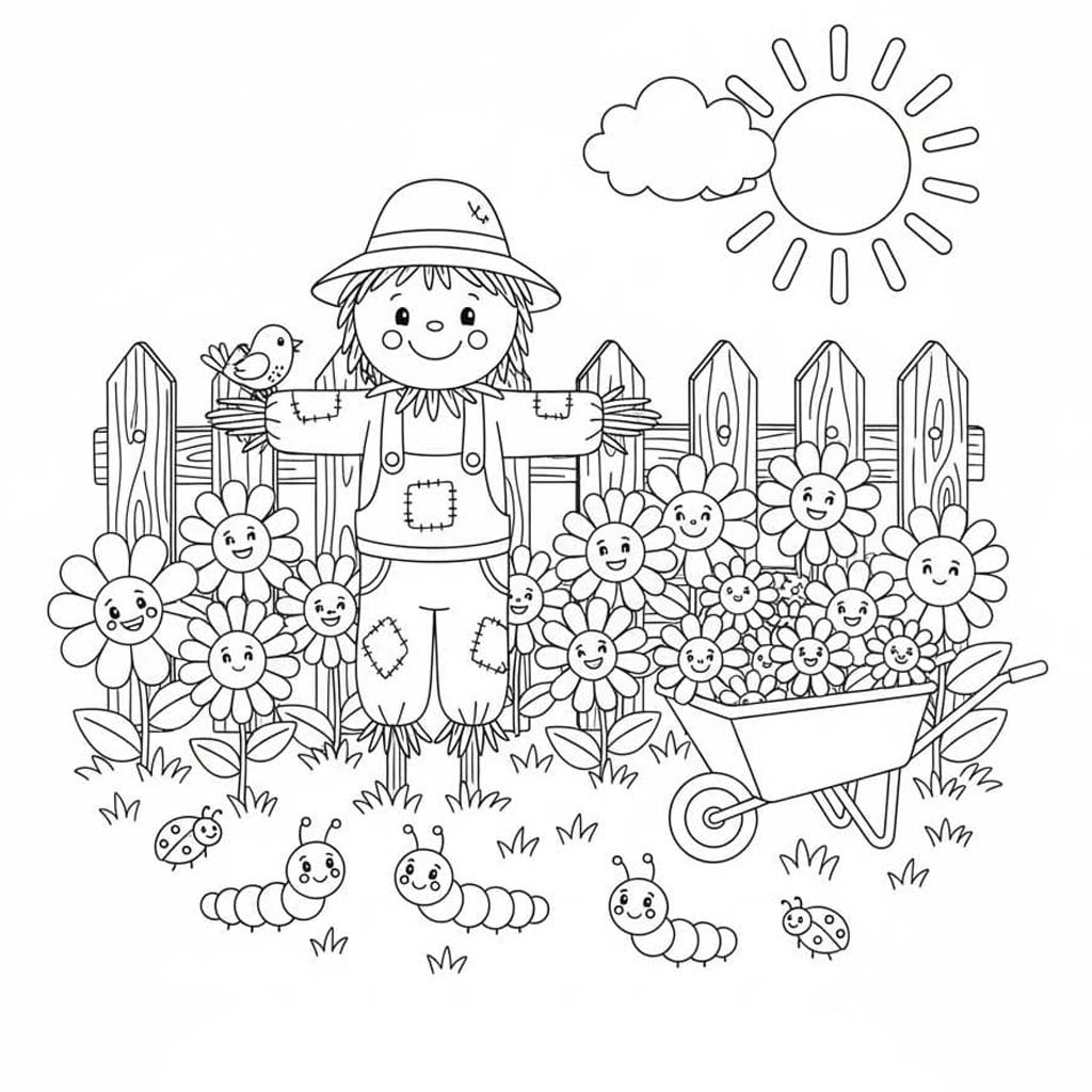 Yazdırılabilir Bahçe Boyama Sayfası