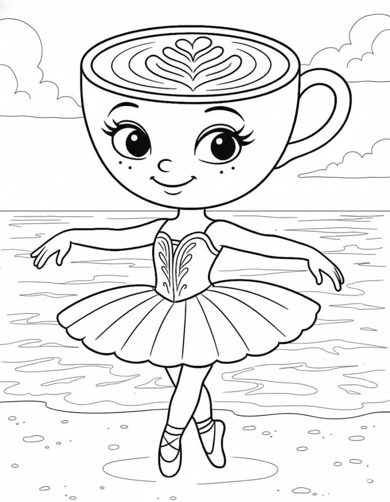 Yazdırılabilir Ballerina Cappuccina Boyama Sayfası