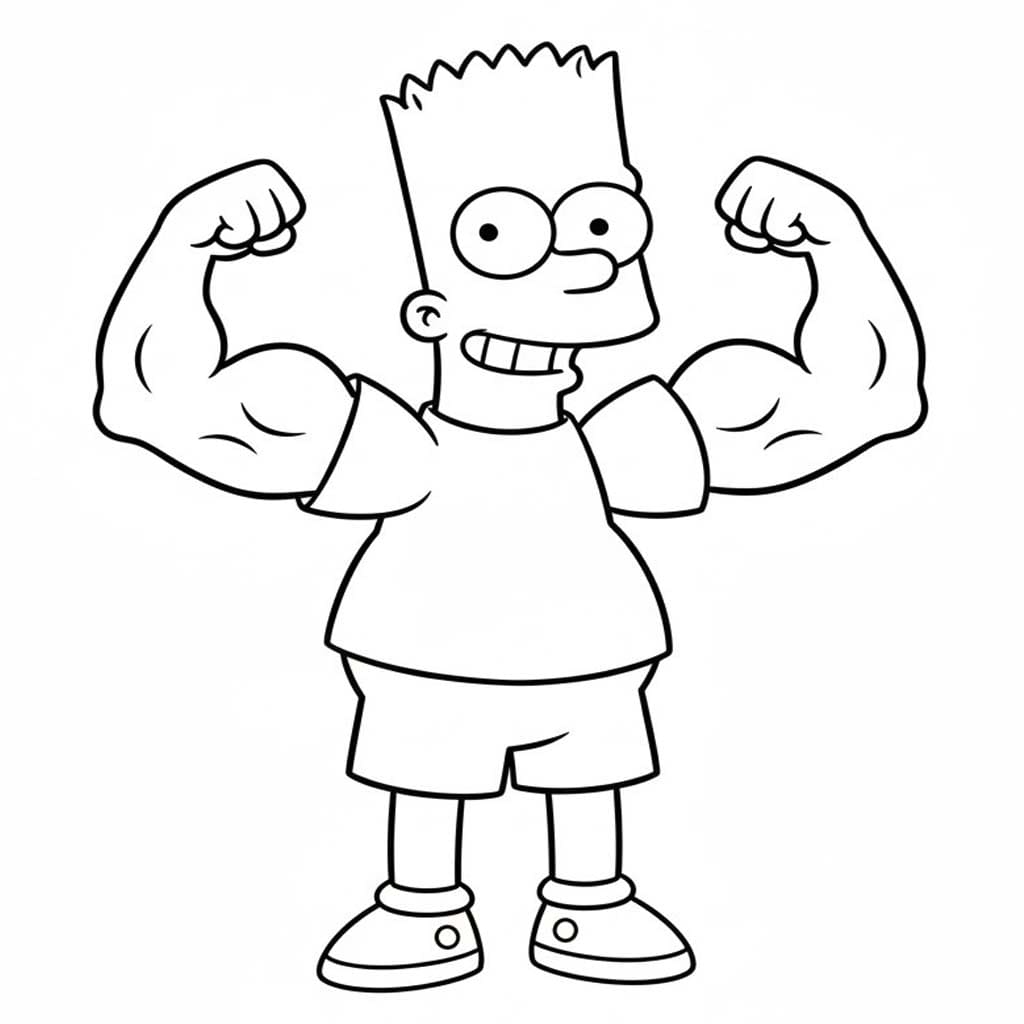 Yazdırılabilir Bart Simpson resim Boyama Sayfası