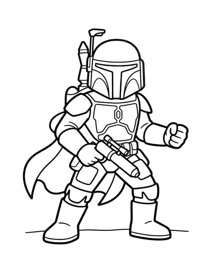 Yazdırılabilir Boba Fett Çizim Boyama Sayfası