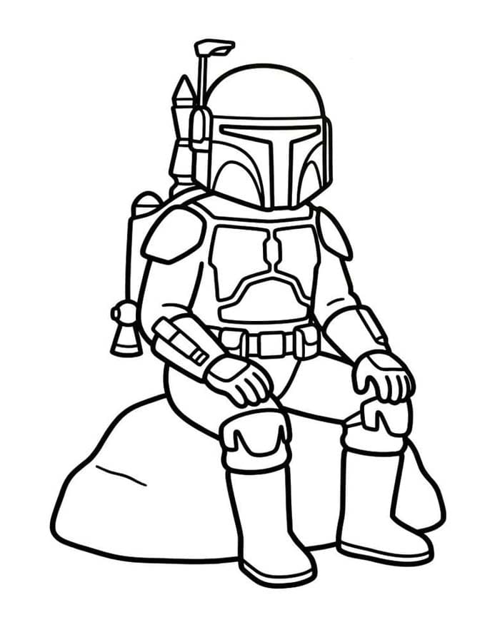Yazdırılabilir Boba Fett resim Boyama Sayfası