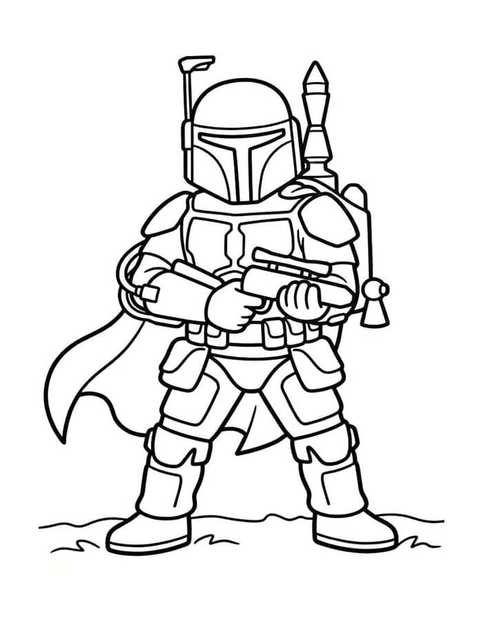 Yazdırılabilir Boba Fett Boyama Sayfası