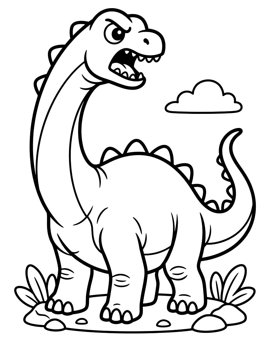 Yazdırılabilir Brachiosaurus resim Boyama Sayfası