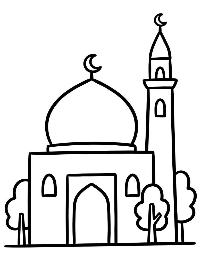 Yazdırılabilir Cami Boyama Sayfası