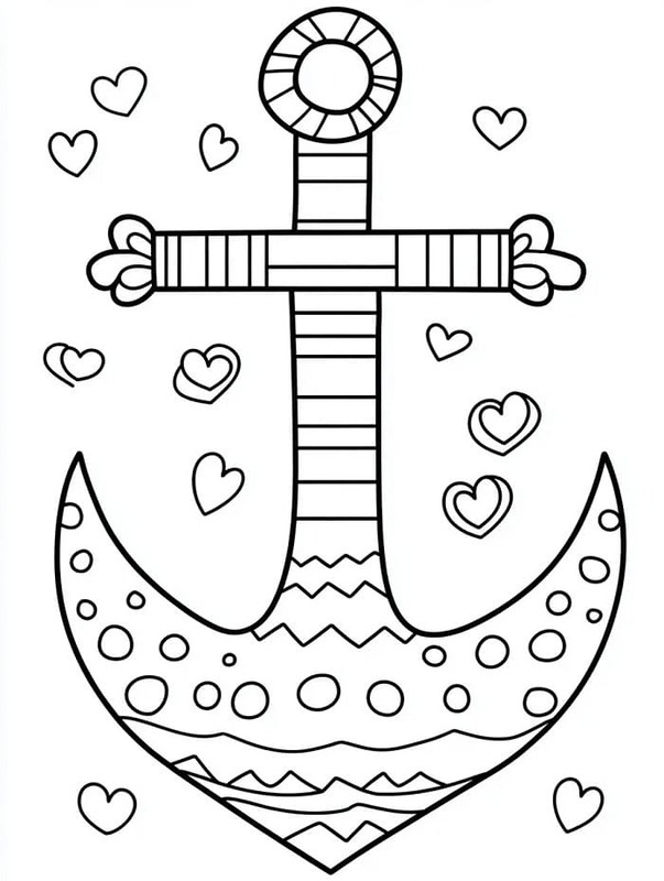 Yazdırılabilir Çapa resim Boyama Sayfası