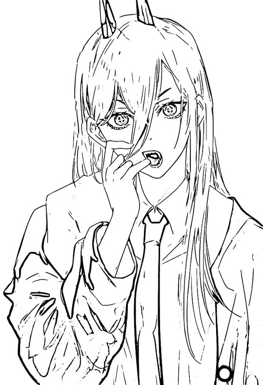 Yazdırılabilir Chainsaw Man Boyama Sayfası