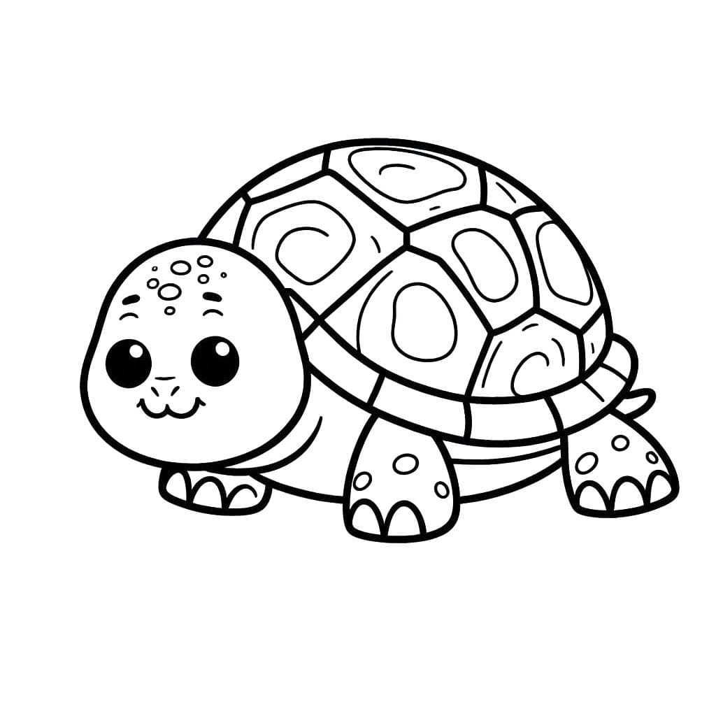 Yazdırılabilir Çizim Kaplumbağa Boyama Sayfası