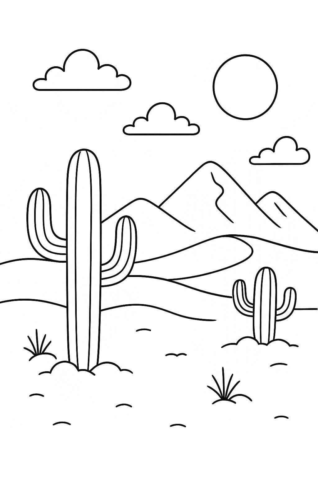 Yazdırılabilir Çöl Boyama Sayfası