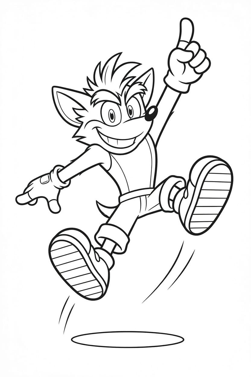 Yazdırılabilir Crash Bandicoot Çizim Boyama Sayfası