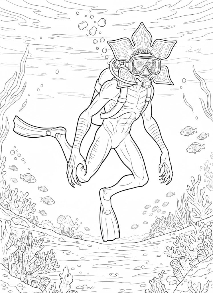 Yazdırılabilir Demogorgon Boyama Sayfası