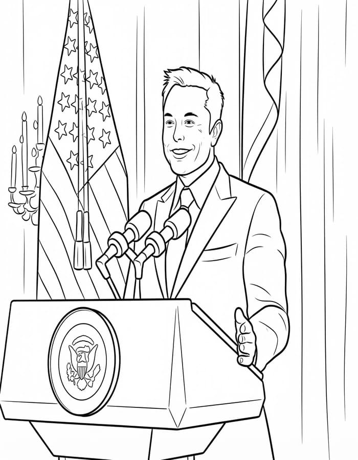 Yazdırılabilir Elon Musk Boyama Sayfası