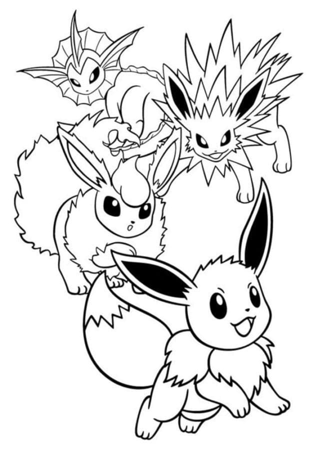 Yazdırılabilir Flareon Çizim Boyama Sayfası