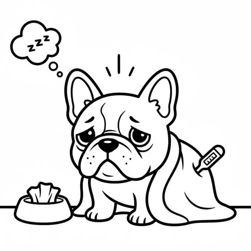 Yazdırılabilir Fransız Bulldog Boyama Sayfası