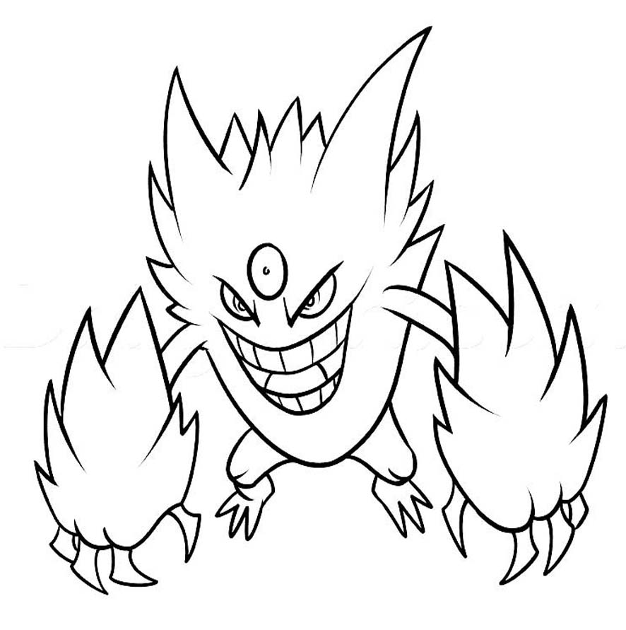 Yazdırılabilir Gengar Boyama Sayfası