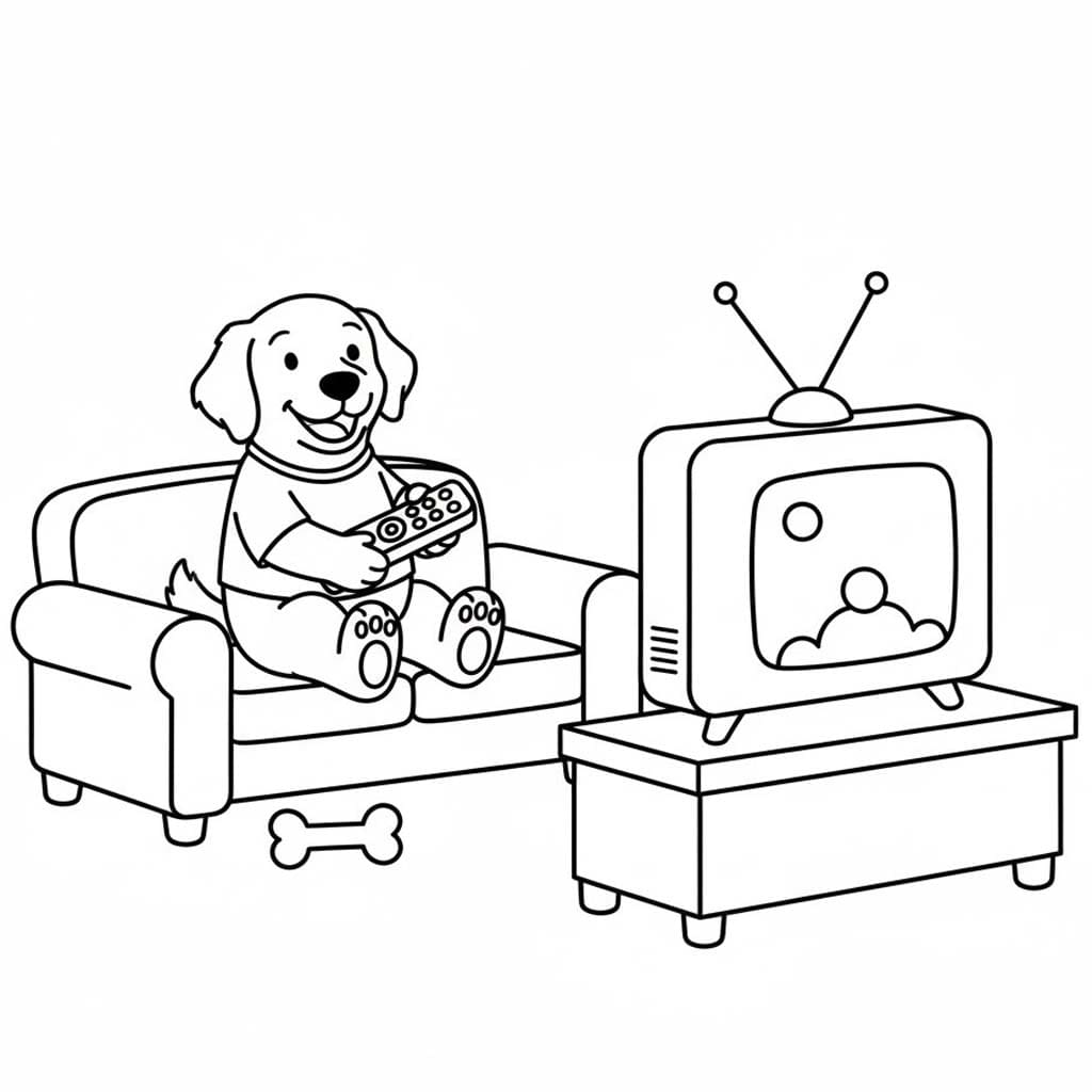 Yazdırılabilir Golden Retriever Çizim Boyama Sayfası