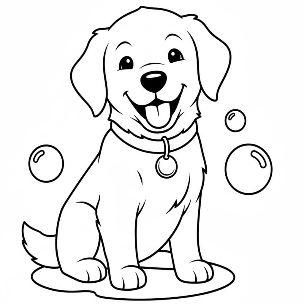 Yazdırılabilir Golden Retriever Boyama Sayfası