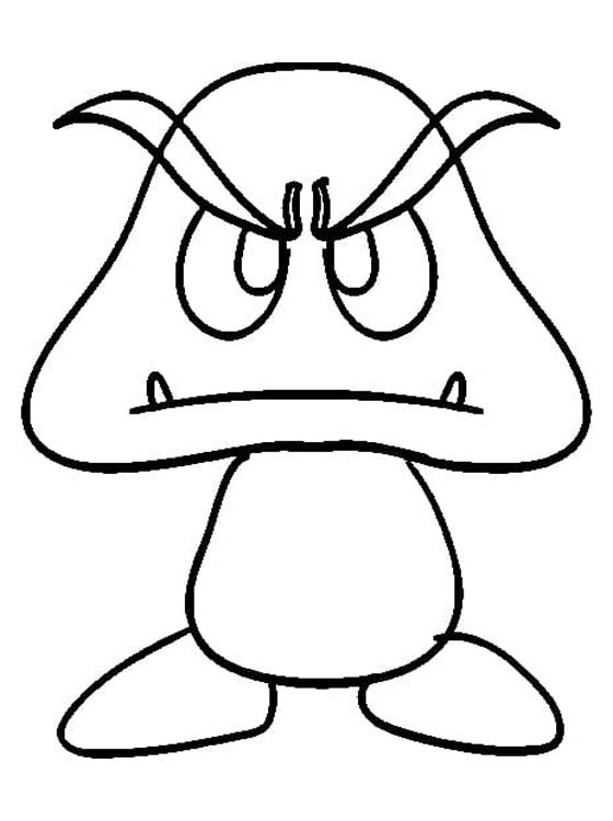 Yazdırılabilir Goomba Boyama Sayfası