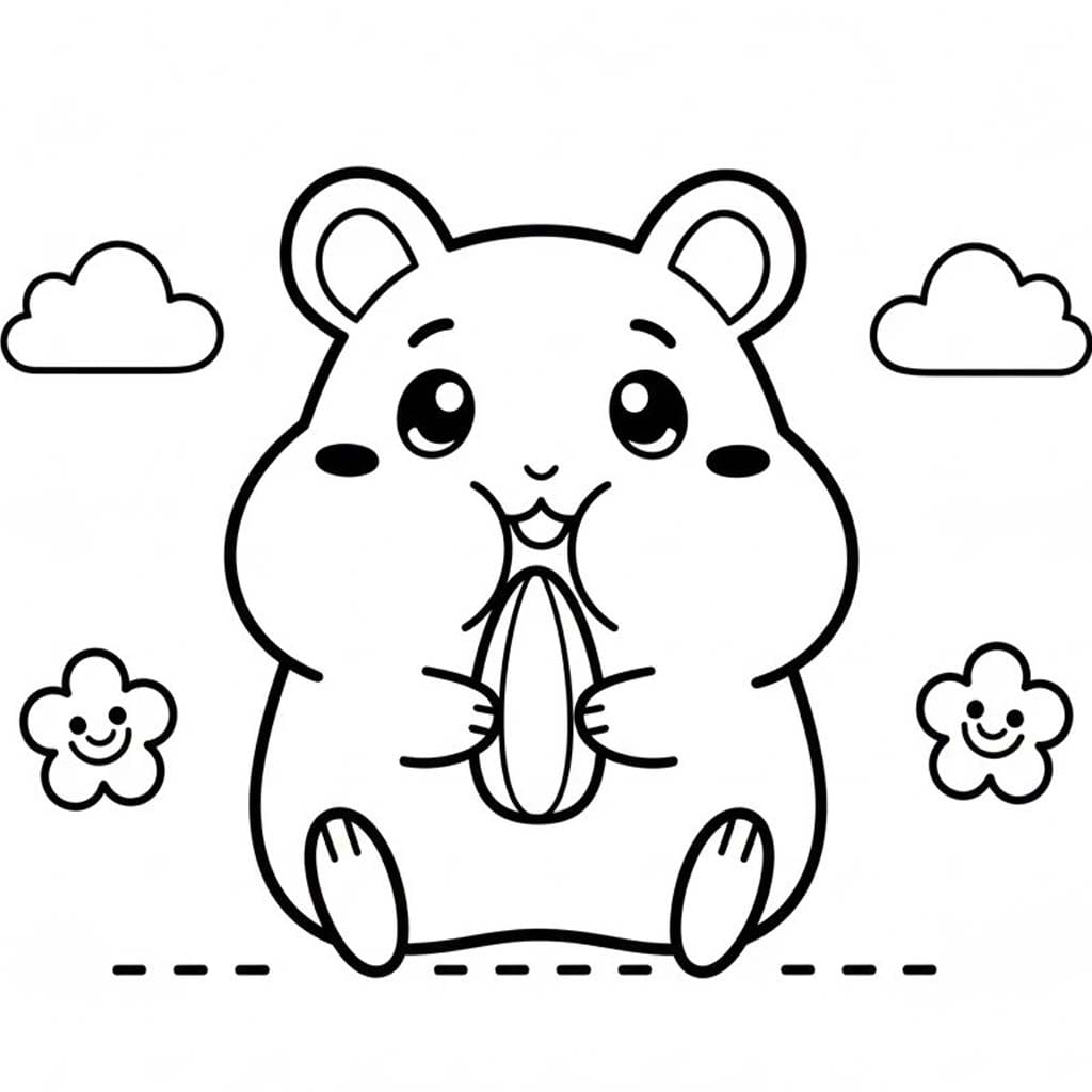 Yazdırılabilir Hamtaro Çizim Boyama Sayfası