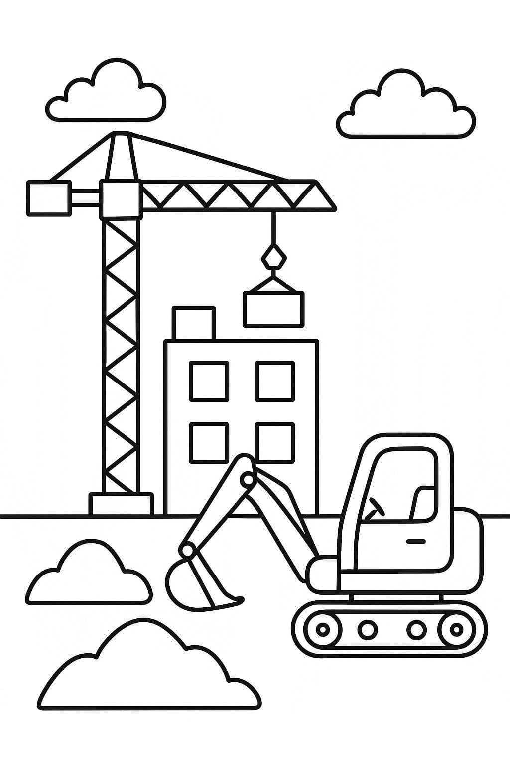 Yazdırılabilir İnşaat Alanı Boyama Sayfası