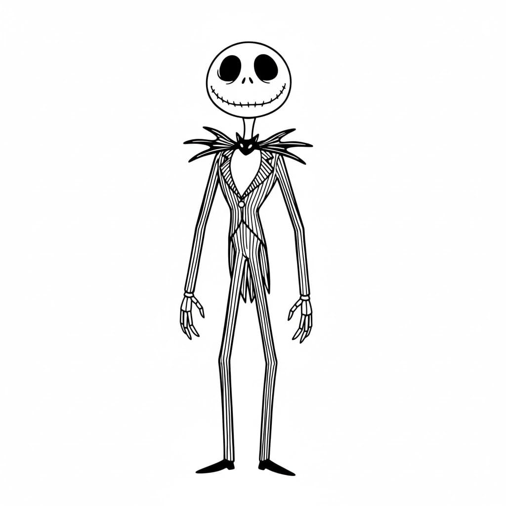 Yazdırılabilir Jack Skellington Boyama Sayfası