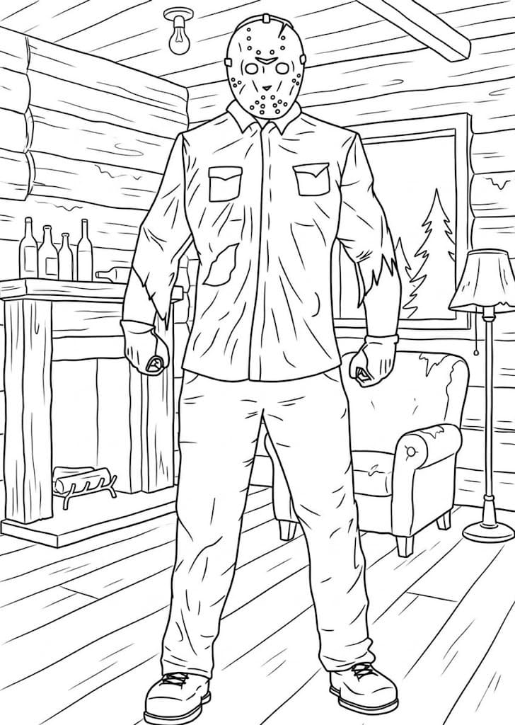 Yazdırılabilir Jason Voorhees Boyama Sayfası