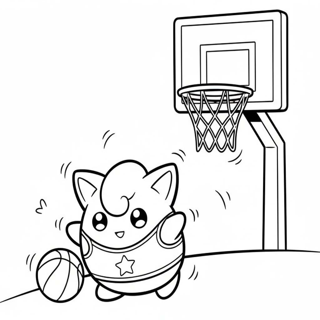 Yazdırılabilir Jigglypuff resim Boyama Sayfası