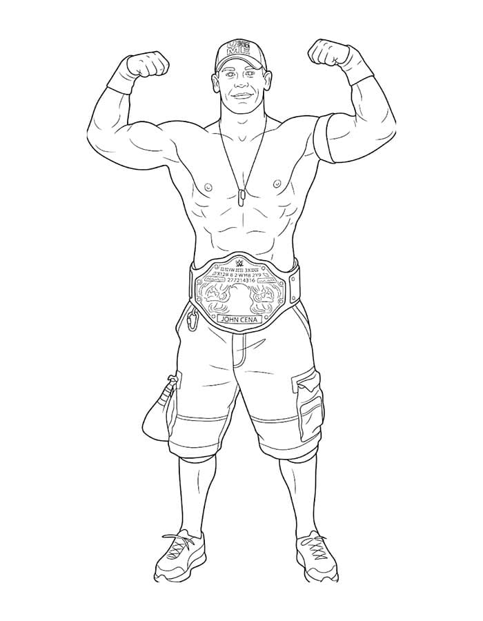 Yazdırılabilir John Cena Çizim Boyama Sayfası