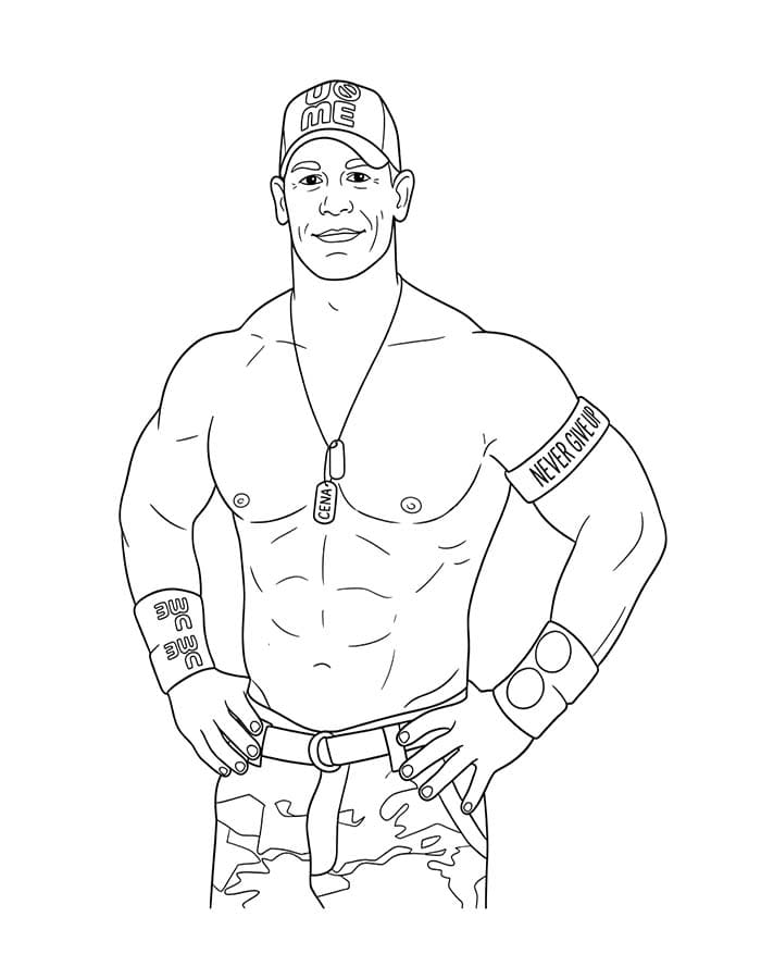 Yazdırılabilir John Cena Boyama Sayfası