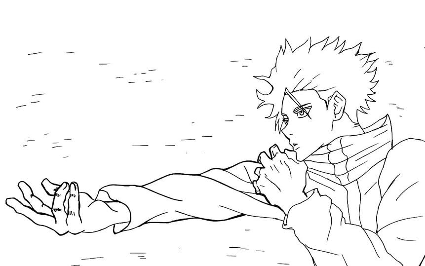 Yazdırılabilir Jujutsu Kaisen Boyama Sayfası