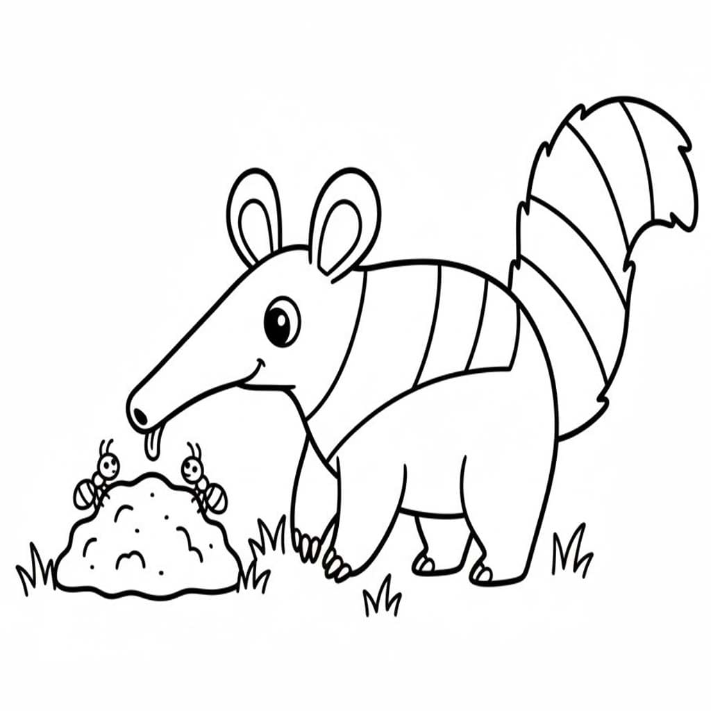 Yazdırılabilir Karıncayiyen Boyama Sayfası