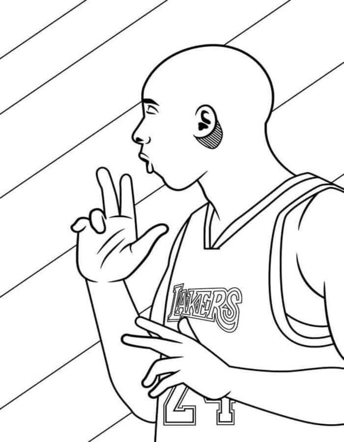 Yazdırılabilir Kobe Bryant Çizim Boyama Sayfası
