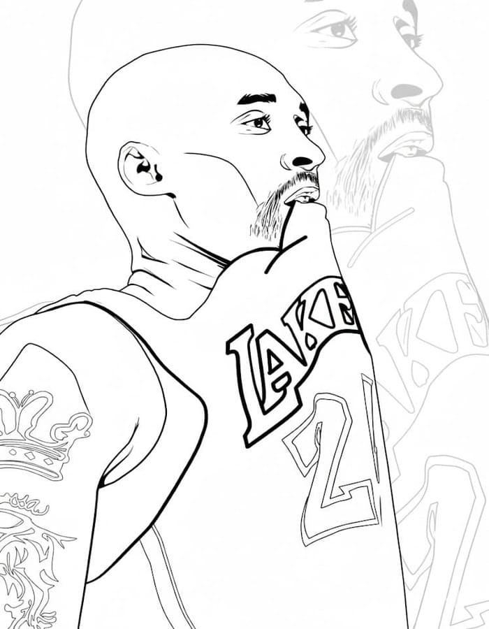 Yazdırılabilir Kobe Bryant resim Boyama Sayfası