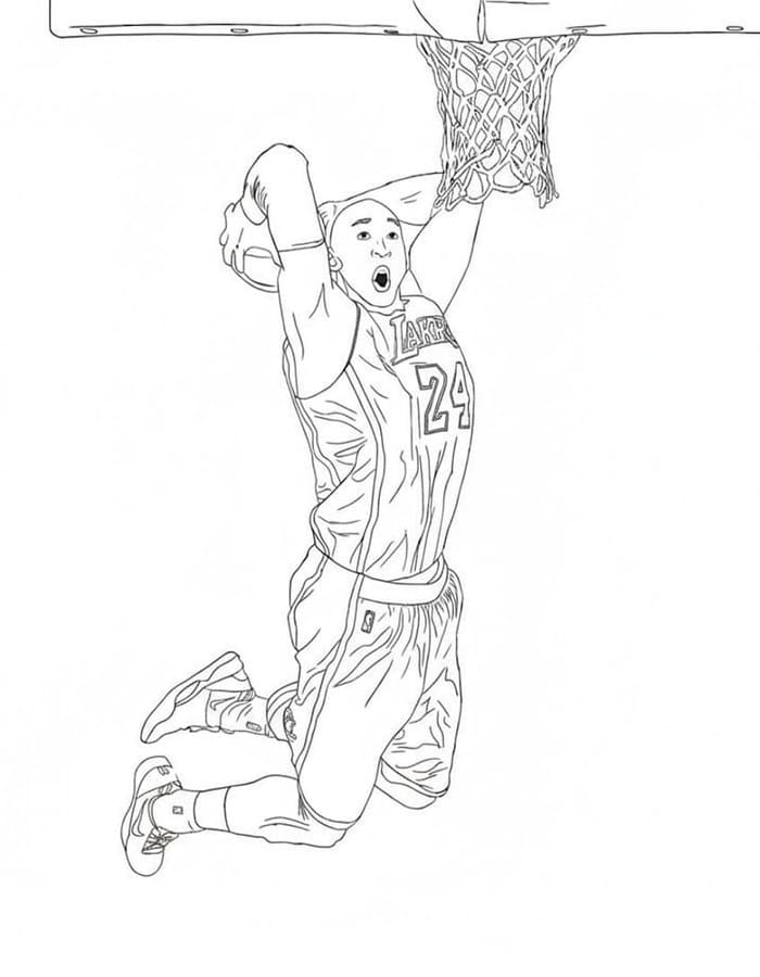 Yazdırılabilir Kobe Bryant Boyama Sayfası