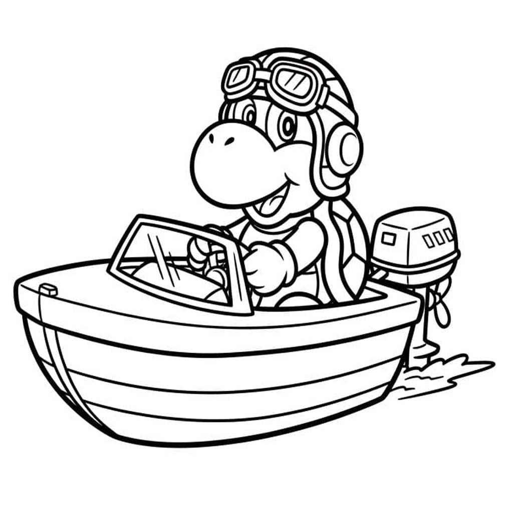 Yazdırılabilir Koopa Troopa Çizim Boyama Sayfası