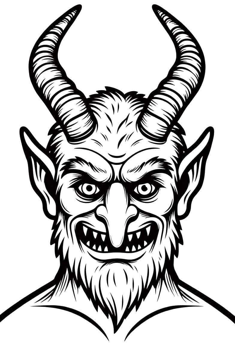 Yazdırılabilir Krampus Boyama Sayfası
