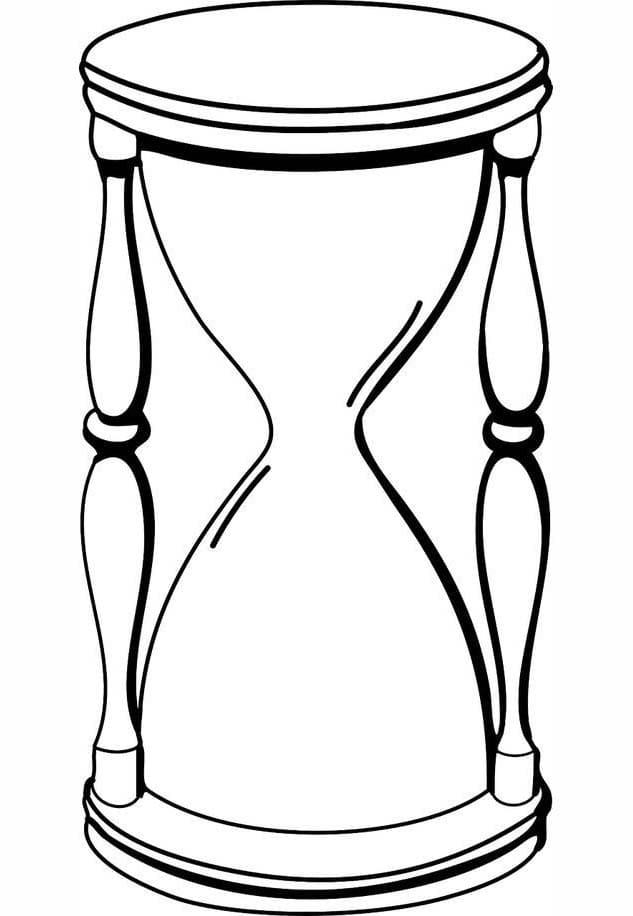 Yazdırılabilir Kum Saati Çizim Boyama Sayfası