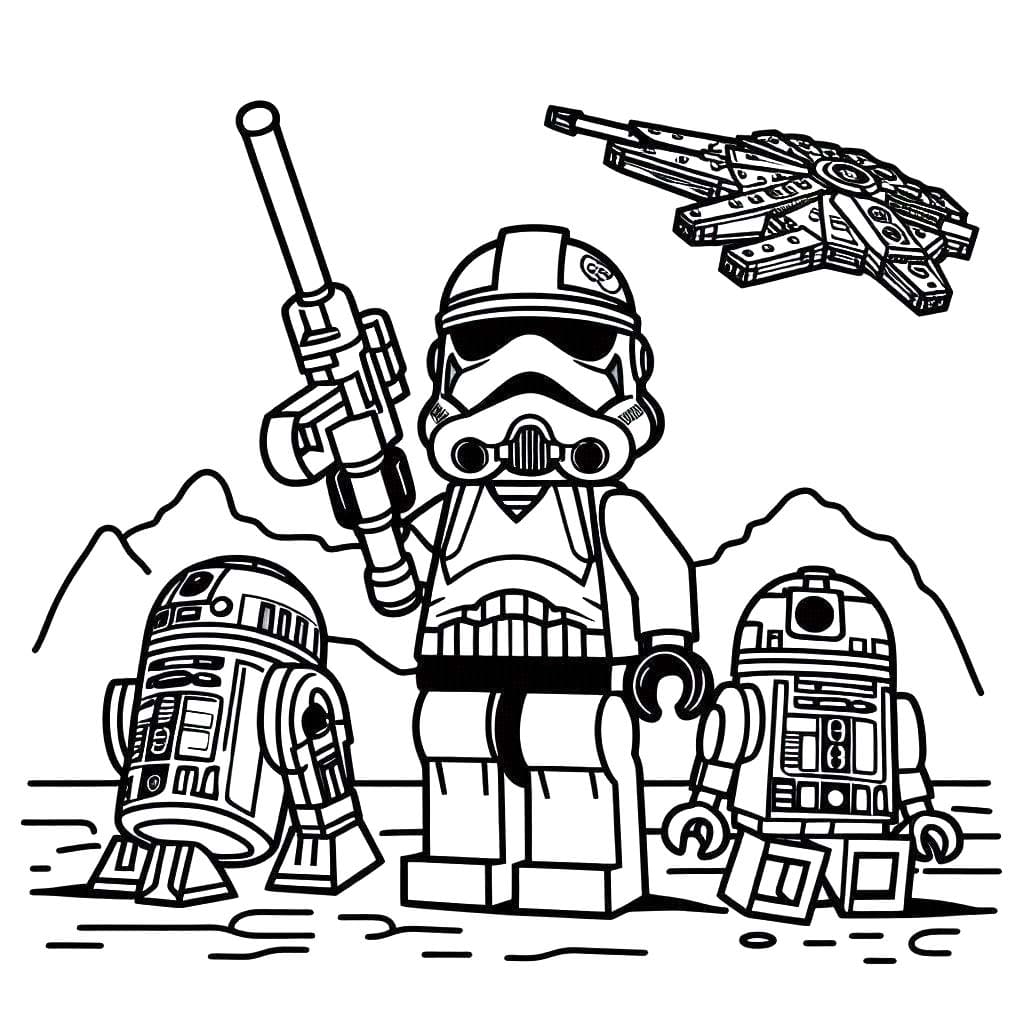 Yazdırılabilir Lego Yıldız Savaşları Boyama Sayfası