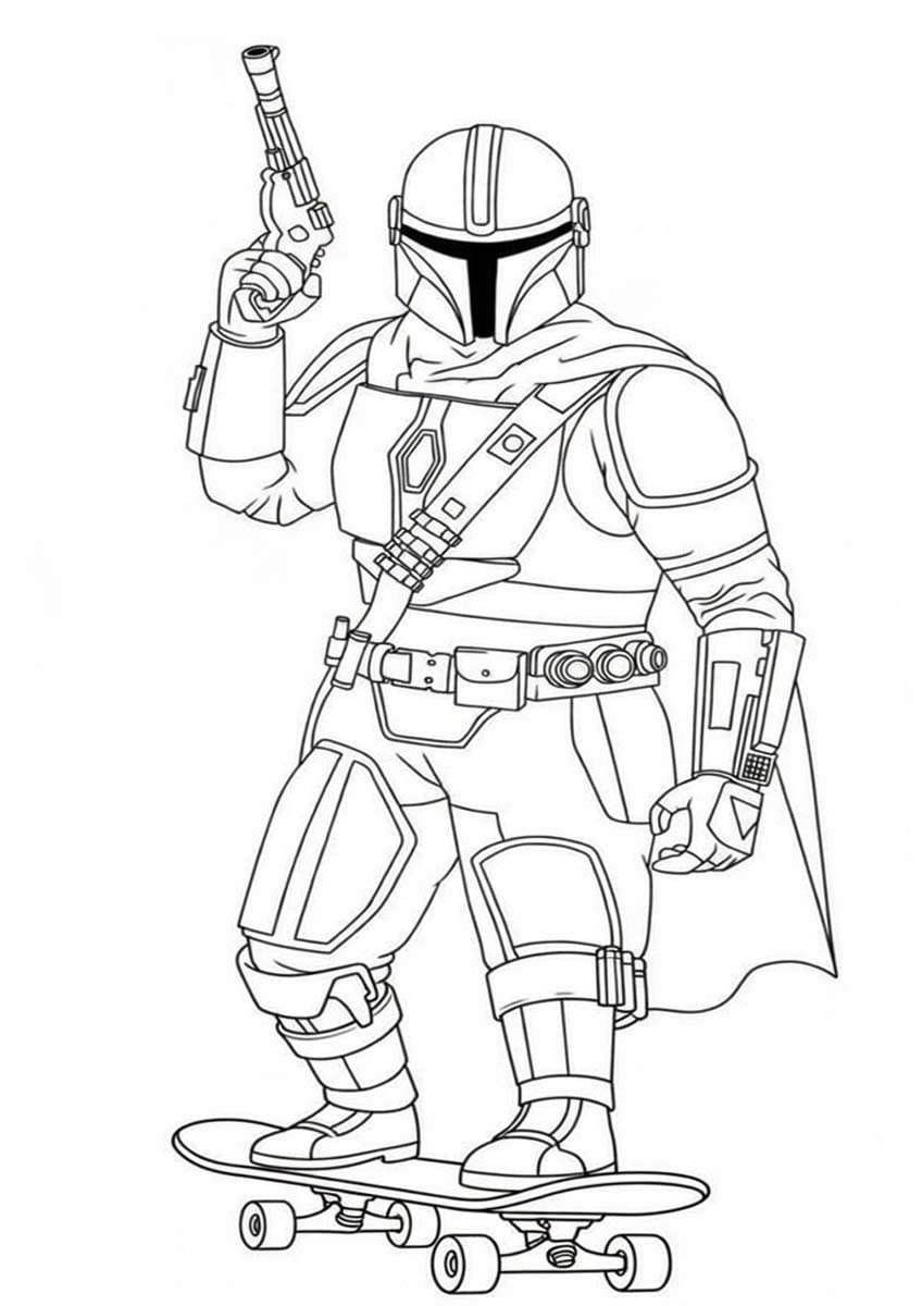 Yazdırılabilir Mandalorian Boyama Sayfası