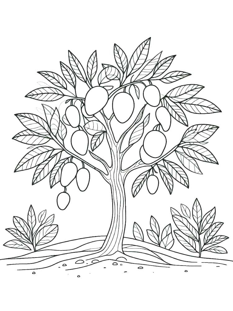 Yazdırılabilir Mango Boyama Sayfası