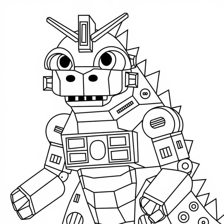 Yazdırılabilir Mechagodzilla resim Boyama Sayfası