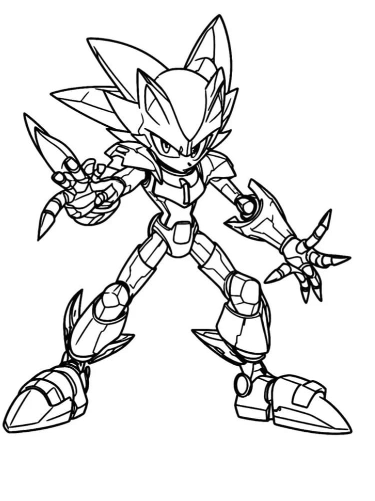 Yazdırılabilir Metal Sonic Boyama Sayfası