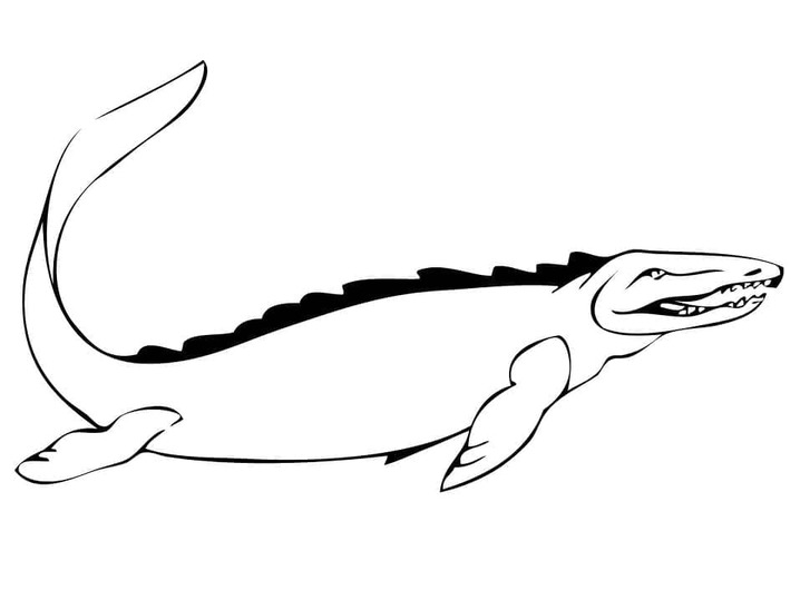 Yazdırılabilir Mosasaurus resim Boyama Sayfası