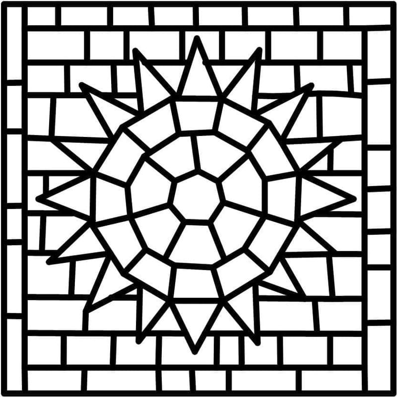 Yazdırılabilir Mozaik Çizim Boyama Sayfası