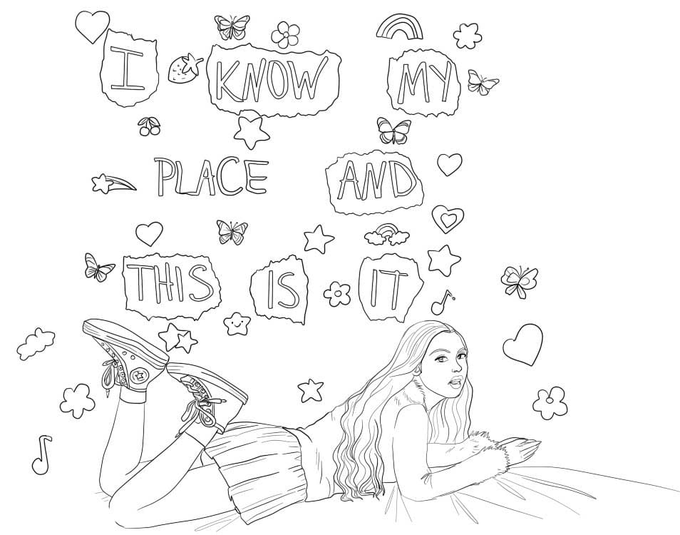 Yazdırılabilir Olivia Rodrigo Boyama Sayfası