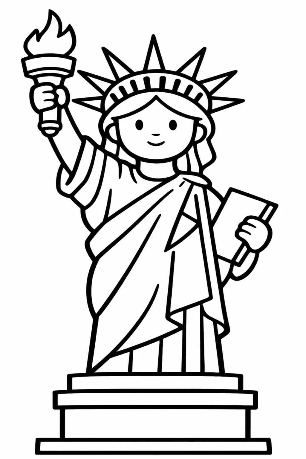 Yazdırılabilir Özgürlük Heykeli Çizim Boyama Sayfası