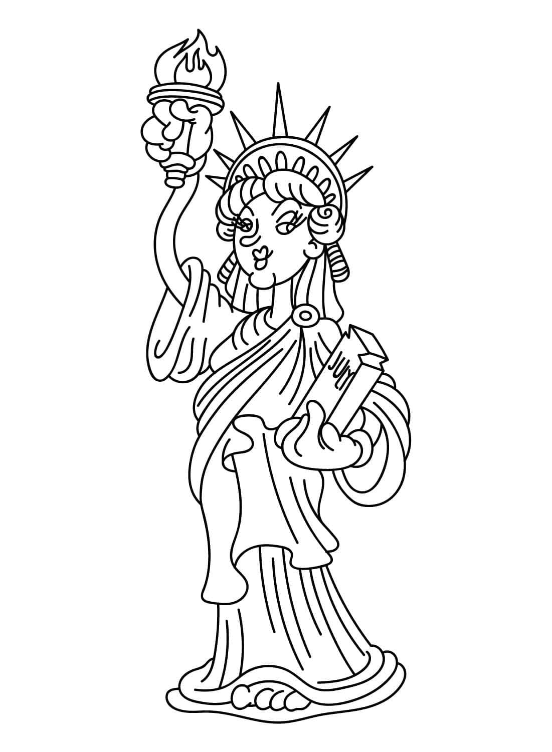 Yazdırılabilir Özgürlük Heykeli resim Boyama Sayfası