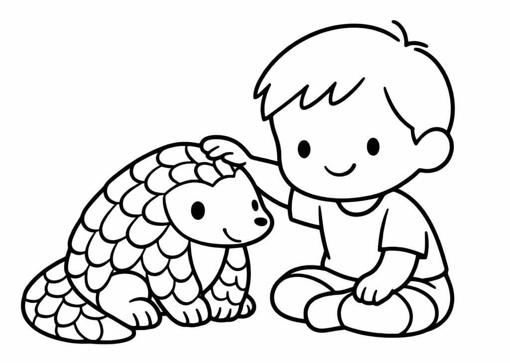 Yazdırılabilir Pangolin resim Boyama Sayfası