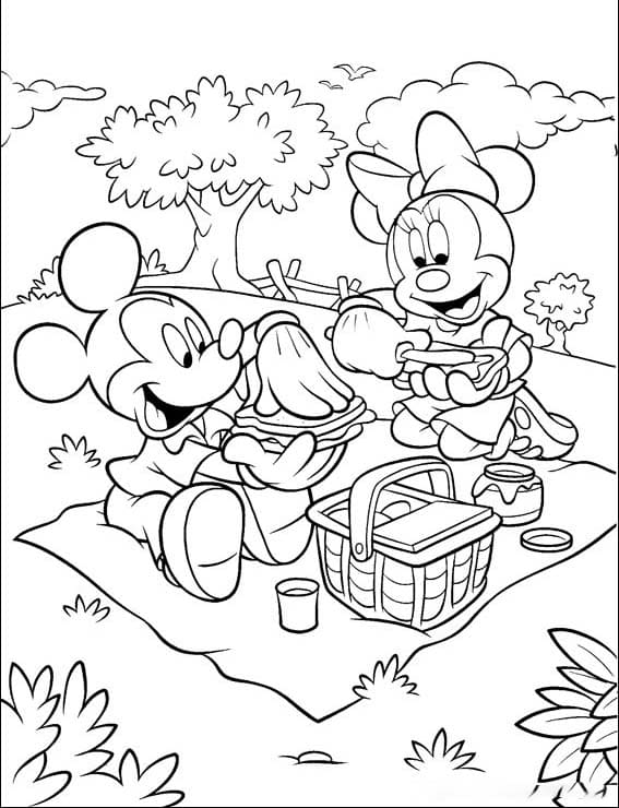 Yazdırılabilir Piknik Çizimi Boyama Sayfası