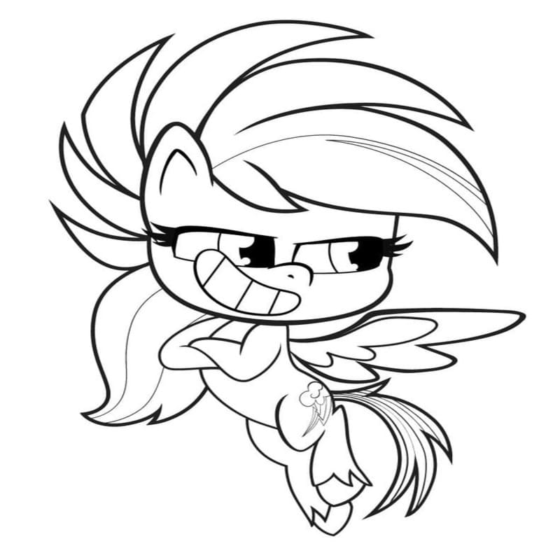 Yazdırılabilir Rainbow Dash resim Boyama Sayfası